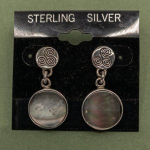 Sterling Silver and Mother of Pearl Drop Earrings